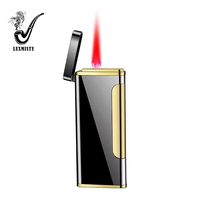 Modèle mince rouge feu Jet flamme dame briquets Butane rechargeable accessoires de fumer coupe-vent allume-cigare torche