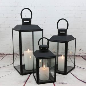 Casa Uso de decoración de metal negro vela linterna - Product Image 2