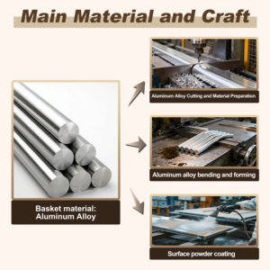 メタルグレー多機能壁掛け3層式モダンクローゼットオーガナイザー省スペースアルミ回転式衣類パンツラック - Product Image 3