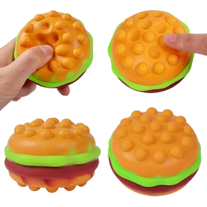 Hot New 3D Hamburger Ball Silicone Squeeze Toy Stress-Relieving <strong>Gadget</strong> for <strong>Kids</strong> Adults Novelty Exhausting Toy - Product Image 6
