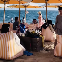 Fauteuil pouf portable de plage, siège individuel, imperméable, résistant à l'huile, en tissu Oxford, rembourrage en éponge, taille personnalisée
