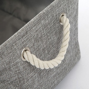 Cesta de Almacenamiento de Ropa Plegable de Lino, Diseño Nórdico para el Hogar, Caja de Almacenamiento de Tela para Libros y Productos de Cuidado de la Piel, Suministro Transfronterizo - Product Image 4