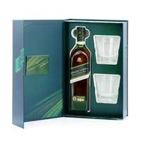 Embalaje en caja de regalo de botellas de vidrio de whisky de bebida alcohólica rígida de lujo de marca personalizada