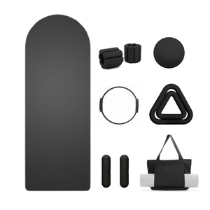 <span class=keywords><strong>Tapis</strong></span> <span class=keywords><strong>de</strong></span> yoga en caoutchouc PU noir avec kit d'haltères en silicone pour entraînement musculaire et fitness Pilates - Product Image 1