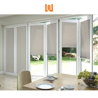 Porte pliante en verre à cadre UPVC de luxe Porte à persiennes pliante en PVC insonorisée à isolation thermique