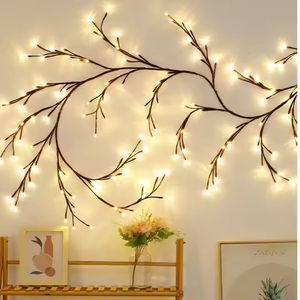Guirlande lumineuse LED flexible en rotin décorative de Noël, CRI 80, 2700K, blanc chaud doux, durée de vie de 50 000 heures - Product Image 3