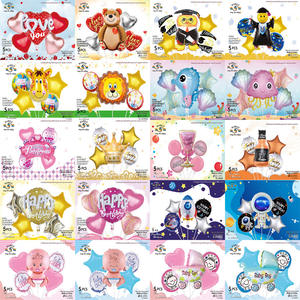 Aangepaste set van 5 folie ballonnen voor kinderfeestjes, dierenballonnenset, Valentijnsdag feestballonnenset - Product Image 1