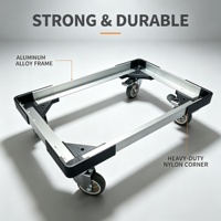 Chariot de manutention en aluminium pour entrepôt, longueur et largeur personnalisables, 4 roues silencieuses pour conteneurs en plastique empilables