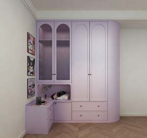 Kids Custom Size Multifunctional <b>Wardrobe</b> With Drawers Children Bedroom Storage Cabinet Non Toxic Material Safe for Toddlers - Product Image 4