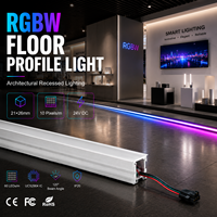 Lumière linéaire RVBW adressable 21x26mm UCS2904 DC24V, profil en aluminium, éclairage au sol pour salle d'exposition, effets de pixels dégradés