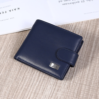 Dompet Kartu Sederhana HASSION Custom, Anti-RFID, Lapisan Poliester, Lipat Pendek untuk Pria
