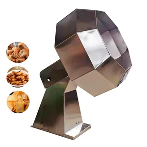 Drum Fried Food Potato Chips Snacks Seasoning Machine Octagonal Peanut Flavoring Coating Machine