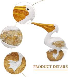 Hars Pelikaan Goud Vogel Op Een Steen Met Glazen Vleugels Beeld Beeldjes - Product Image 2