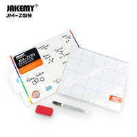 Tapis de travail magnétique résistant à la chaleur JAKEMY JM-Z09, organiseur de vis à 20 compartiments, bloc-notes effaçable pour appareils photo et téléphones portables