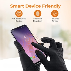 Anti-Slip Powder Free Disposable Nitrile <b>Gloves</b> <b>Touch</b> <b>Screen</b> Compatible Powder Free Disposable Nitrile <b>Gloves</b> - Product Image 2