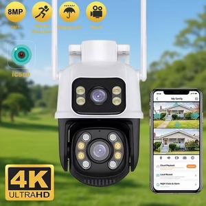 Icsee กล้องวงจรปิดไร้สายเลนส์คู่สำหรับกลางแจ้ง, กล้องวงจรปิดไร้สาย4K ระบบรักษาความปลอดภัยเครือข่าย WIFI พร้อมวิสัยทัศน์กลางคืนและเซ็นเซอร์ CMOS - Product Image 4