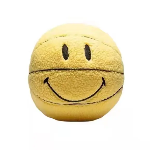 Amazon Explosive Emoticon Smiley Joint Basketball Pillow Decompression Ball Plush Toy Christmas Gift Customize ODM OEM 7-12 Days