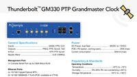 Protempis Thunderbolt GM330 PTP Grandmaster Clock Fiche technique préliminaire V1.7