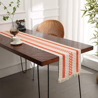 Nappe carrée en lin tissé bicolore à pompons, style simple, rayée, durable, écologique, anti-poussière, personnalisable, taille au choix