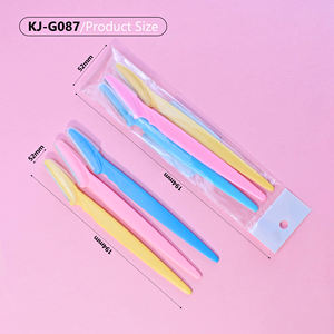 Herramienta de removedor de vello facial de acero inoxidable, maquinilla de afeitar para <span class=keywords><strong>cejas</strong></span>, juego de cuchillos para <span class=keywords><strong>cejas</strong></span> biodegradables, recortadora para mujeres, 3 uds. - Product Image 5