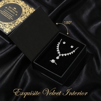 Boîte d'emballage rectangulaire en carton rigide Jewley avec couvercles, doublure en éponge, matériaux recyclés, boîtes cadeaux pour bijoux, pour collier