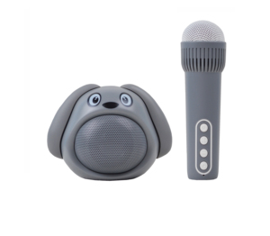 Nhà Máy Ban Đầu Con Chó Màu Xám Mini Xách Tay Karaoke Loa Với Một Microphone Cho Bé Trai Và Cô Gái - Product Image 4