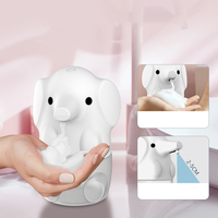 Distributeur automatique de savon mousse bleu moderne en plastique pour toilettes, salle de bain, maison, hôtel, avec bouteille rechargeable, motif éléphant
