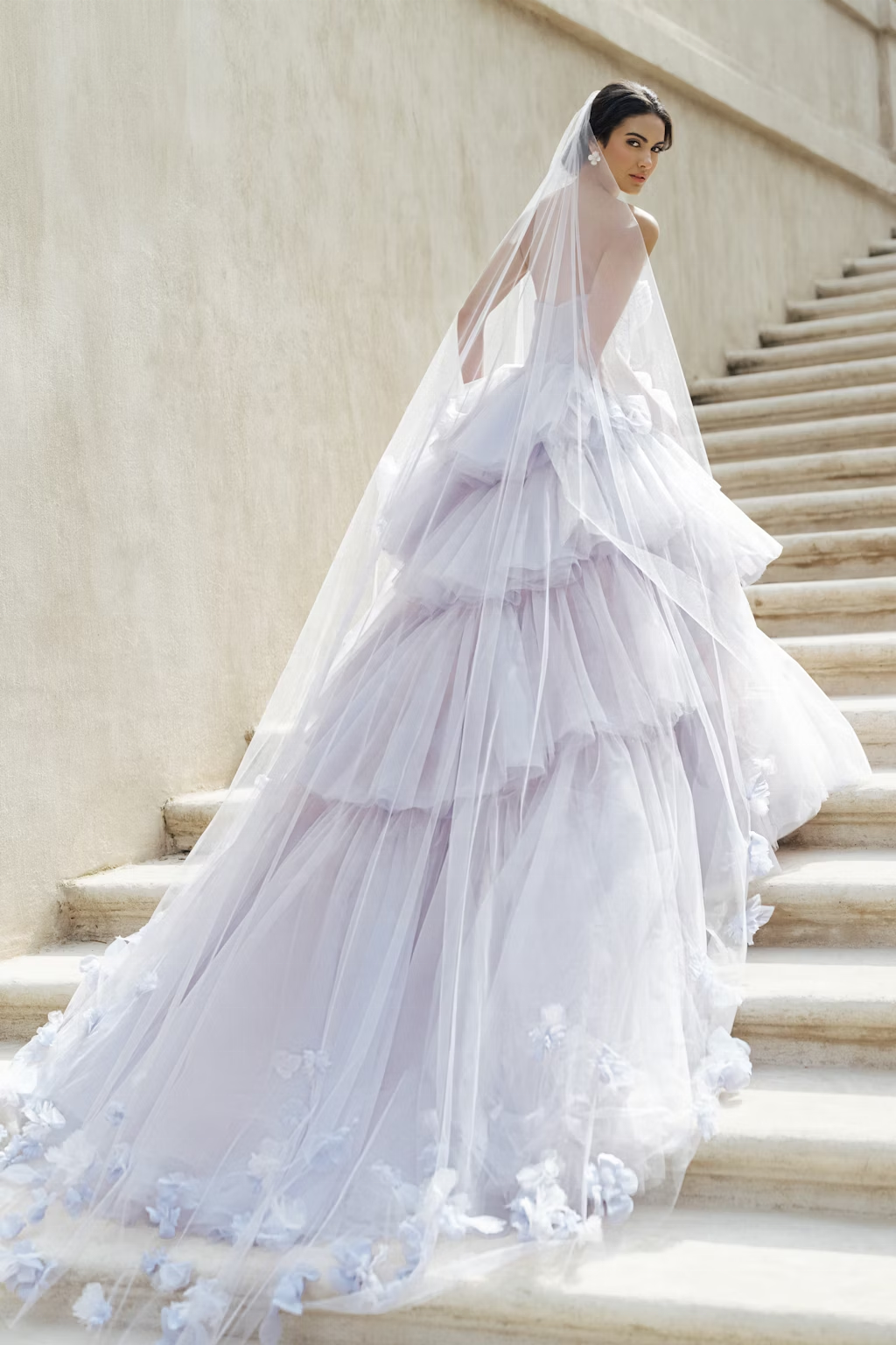 strapless open back dress Light Purple Off Shoulder Tulle Long Party Dress, A-line Light Purple   Cutedressy
