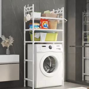 Estante de baño de Metal multifuncional de 3 capas, almacenamiento de baño, velero, balcón, lavadora, estante, suelo, organización del hogar - Product Image 4