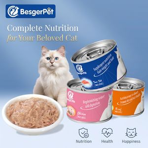 Nourriture humide pour <span class=keywords><strong>chat</strong></span> OEM personnalisée, Mousse <span class=keywords><strong>Gourmet</strong></span>, Pâté, Snacks et friandises naturels en conserve, Aliment de base pour animaux de compagnie en pot - Product Image 3