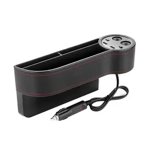 سيارة مقعد الفجوة صندوق تخزين شاحن USB مزدوج متعدد الوظائف حامل كأس الماء