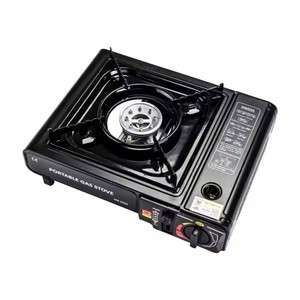 Réchaud à gaz butane pliable portable à brûleur unique avec dispositif de sécurité de flamme en acier inoxydable Noir pour le camping en plein air Grill <span class=keywords><strong>BBQ</strong></span> - Product Image 2