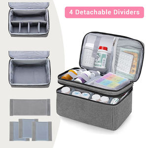 Organizador de medicamentos y bolsa de almacenamiento, caja de primeros auxilios familiar vacía, bolsa organizadora de botellas de pastillas para suplementos de medicamentos de emergencia - Product Image 2