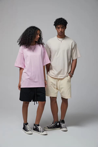 Camisetas Blancas Lisas con Hombros Caídos, 100% Algodón, Camisetas Casuales de Gran Gramaje, Camisetas Personalizadas con Logotipo, Camisetas Extra Grandes para Hombre - Product Image 3