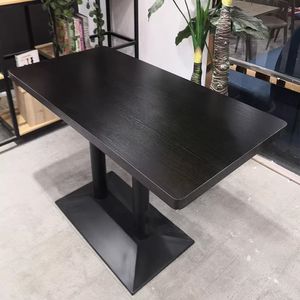 Tavolo da Pranzo in <span class=keywords><strong>Legno</strong></span> per Ristorante <span class=keywords><strong>con</strong></span> Gambe in Ferro, Piano Ignifugo, Design Retrò Nostalgico, Capacità 4 Persone, Uso Commerciale - Product Image 4