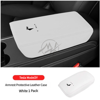 Accessoires de décoration intérieure de voiture en gros Accoudoir en cuir PU Console centrale Protecteur Pad Box Cover pour Tesla Model 3 / Y