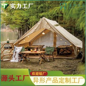 Cotton Trigone <b>Tent</b> 6-8 Person Double Layer <b>Large</b> Space Three Season Camping <b>Tent</b> With Waterproof 2000-3000 Mm - Product Image 3