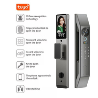 Cerradura Inteligente Biométrica con Huella Dactilar y Reconocimiento Facial Totalmente Automática AISUO, Desbloqueo por Código, Compatible con Wi-Fi y Aplicación TUYA, para Puertas de Madera