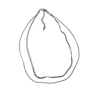 Collar de cadena de serpiente de doble capa de plata de ley S925 para mujer, joyería fina minimalista de diseño geométrico para uso diario - Product Image 5