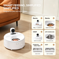 Distributeur intelligent d'aliments humides avec caméra, tête rotative à 300 degrés, refroidissement et chauffage semi-conducteurs