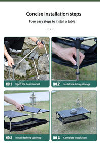 2025 New Design Outdoor <b>Foldable</b> <b>Picnic</b> <b>Table</b> Black Aluminum <b>Table</b> - Product Image 6