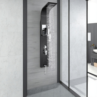 Panneau de douche salle de bain mural en acier inoxydable cascade pommeau de douche colonne ensemble tour jets de massage panneaux de douche