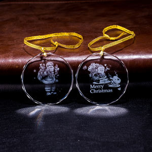 2025 liontin kaca kristal gantung pohon Natal, ornamen liontin kaca kristal bentuk hati - Product Image 4