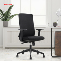 Fauteuil de bureau exécutif moderne et confortable à dossier mi-haut en maille, inclinable, avec hauteur réglable, pivotant et homologué EN1335-2