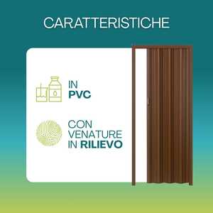 Puerta plegable moderna de PVC de 215x84 cm, 3 cm de grosor, sin cerradura ni cierre magnético, puerta bi-plegable - Product Image 3