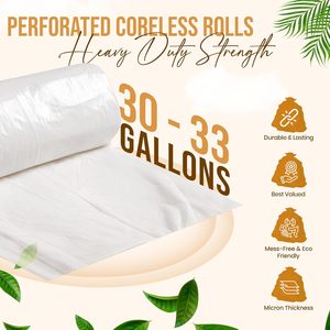 ถุงขยะใสขนาด 30-33 แกลลอน 500 ใบ สำหรับใช้ในบ้าน สำนักงาน และเชิงพาณิชย์ - Product Image 4