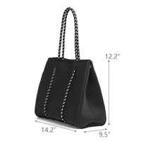 Sac fourre-tout en néoprène imperméable à la mode de créateur personnalisé en usine broderie à fermeture ouverte pour les femmes été automne voyage utilisation à la plage
