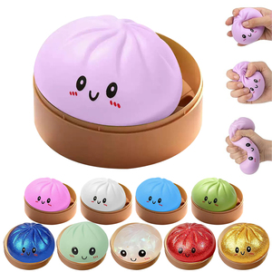 Boules anti-stress en TPR et PP en forme de dumpling scintillant, prêtes à être expédiées, avec boîte vapeur, jouets sensoriels de décompression - Product Image 6