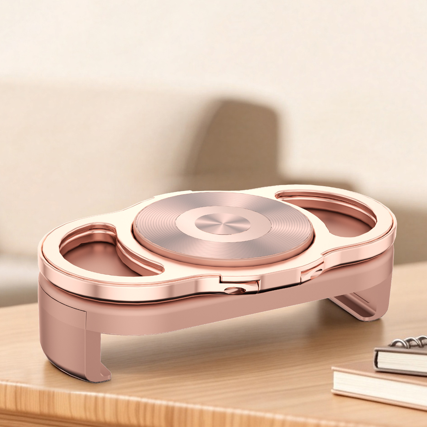 CD-patterned three-finger clip [Rose Gold]