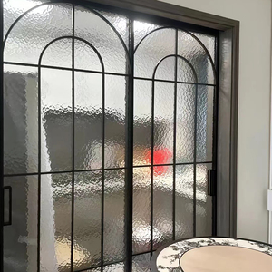 Porte en fer forgé au design moderne pour l'entrée de la maison, filet coupe-vent en fibre de verre et nylon, surface peinte à ouverture latérale - Product Image 5